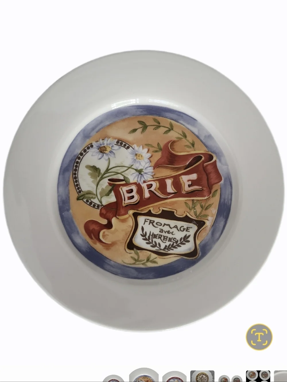 Restoration Hardware Set of four vintage ceramic cheese appetizer plates